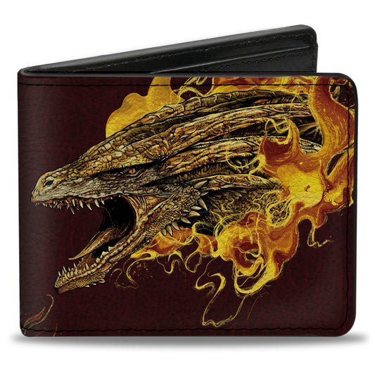 Bi-Fold Wallet - House of the Dragon SYRAX Pose and Text Brown/Yellows