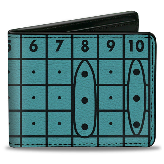 Bi-Fold Wallet - Battleship Grids and Ships Blue/Black