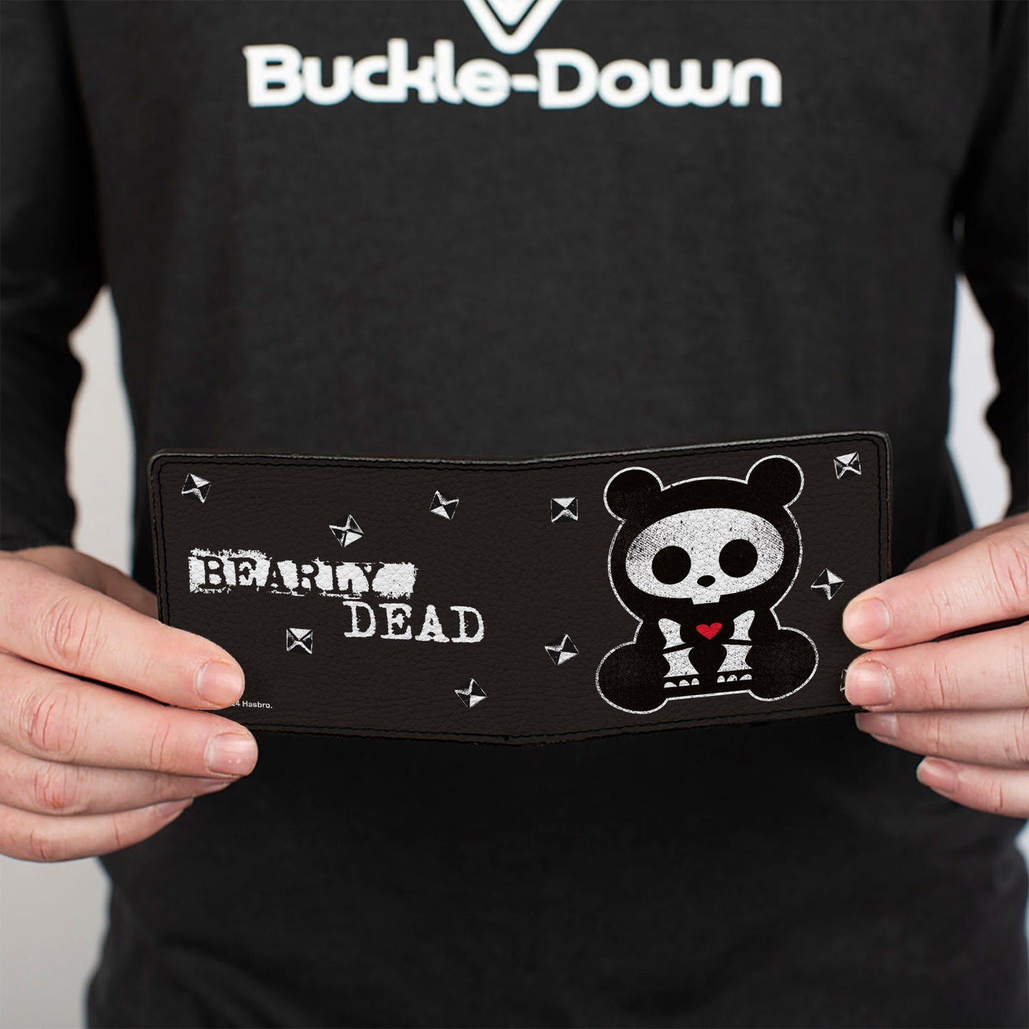 Bi-Fold Wallet - Skelanimals Chungkee the Panda BEARLY DEAD Pose Black/White