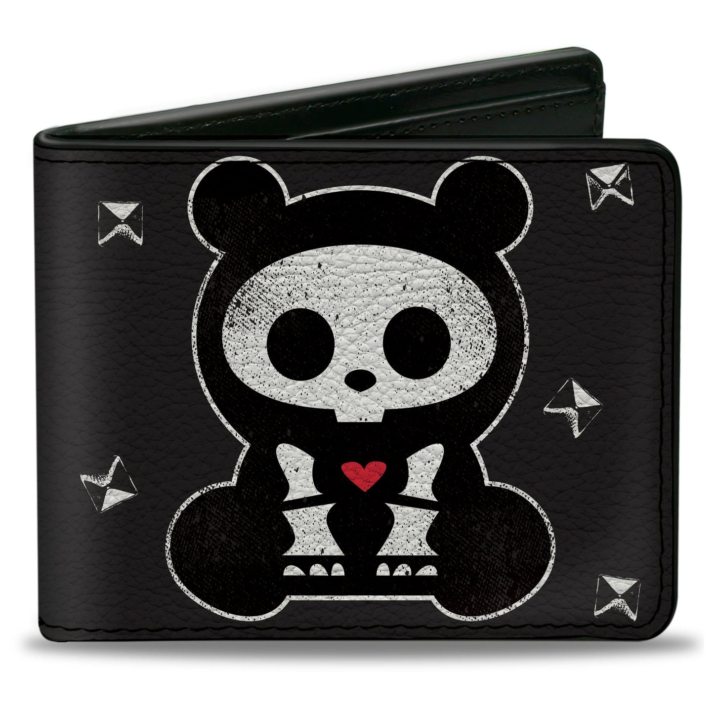 Bi-Fold Wallet - Skelanimals Chungkee the Panda BEARLY DEAD Pose Black/White