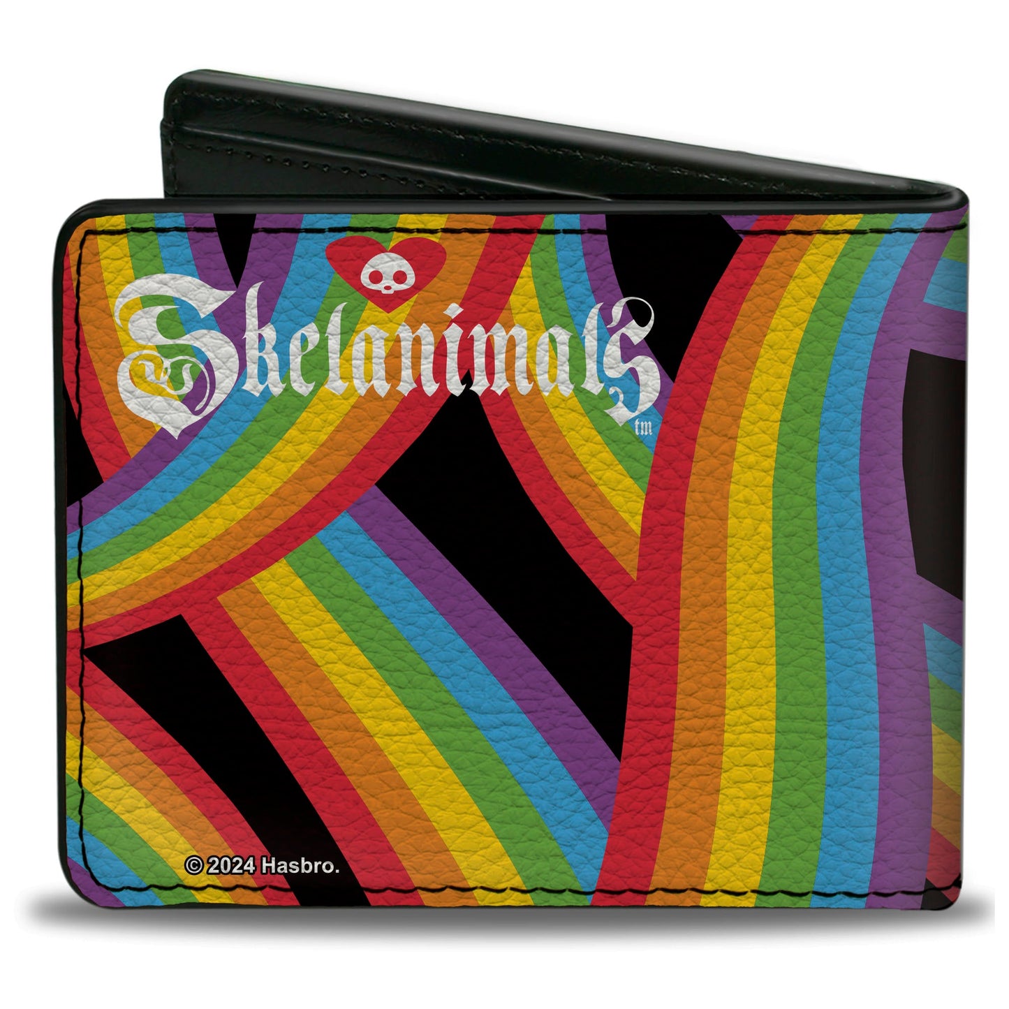 Bi-Fold Wallet - SKELANIMALS Bonita the Unicorn Pose and Title Logo Rainbows