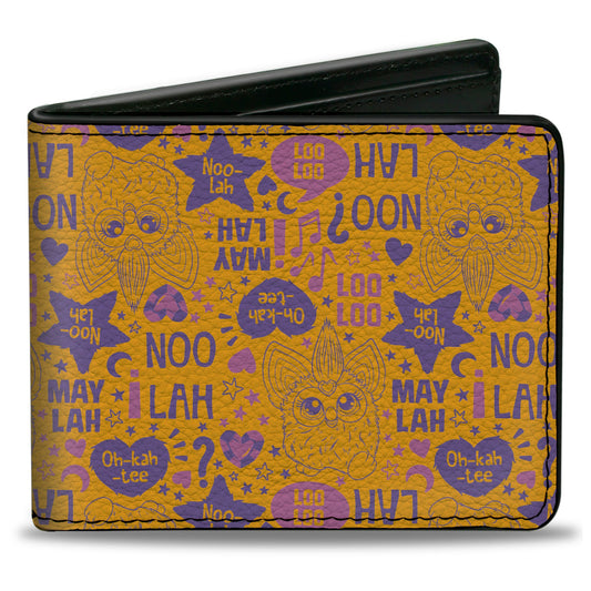 Bi-Fold Wallet - Furby Furbish Phrases and Icons Orange/Pink/Purple
