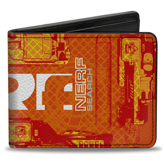 Bi-Fold Wallet - NERF SEARCH DESTROY Blasters Collage Reds/Oranges/White