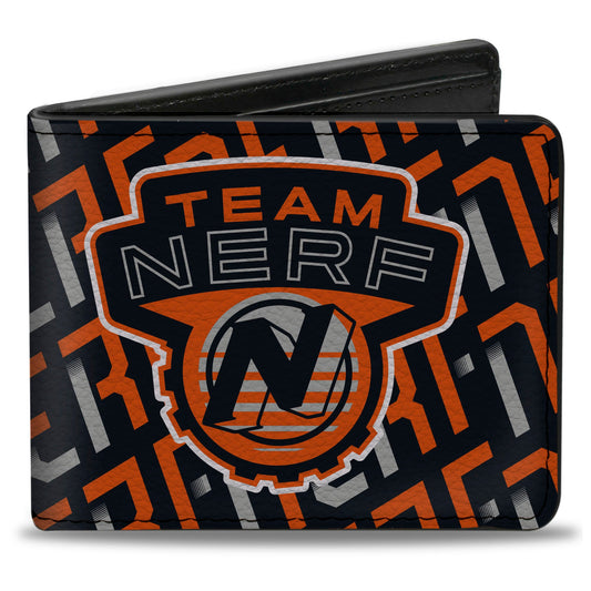 Bi-Fold Wallet - TEAM NERF Icon and Text Collage White/Red/Black