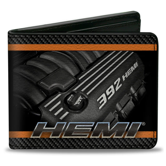 Bi-Fold Wallet - HEMI 392 HEMI Engine Carbon Fiber Orange