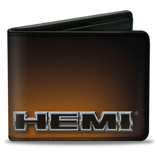 Bi-Fold Wallet - HEMI Bold Outline Black Silver Orange-Fade