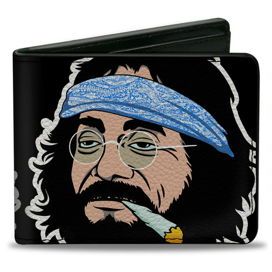Bi-Fold Wallet - Homies in Dreamland Cheech and Chong Smoking Pose Black