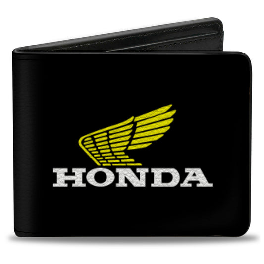 Bi-Fold Wallet - HONDA Motorcycle Black Yellow White
