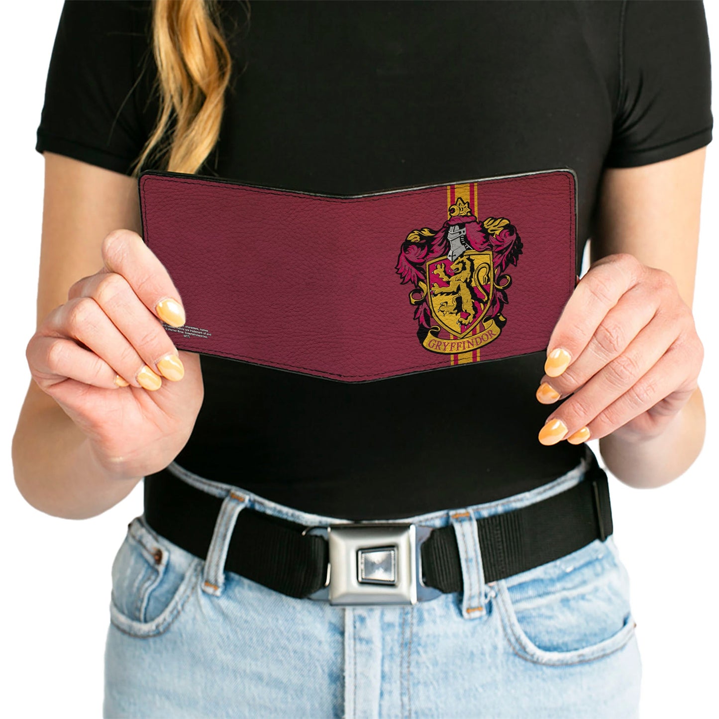 Bi-Fold Wallet - GRYFFINDOR Crest Vertical Stripe Burgundy Gold