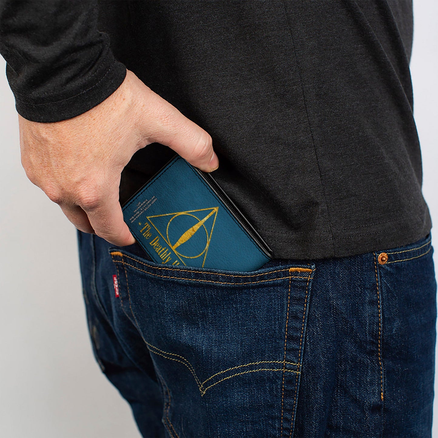 Bi-Fold Wallet - THE DEATHLY HALLOWS Symbol Blue Gold