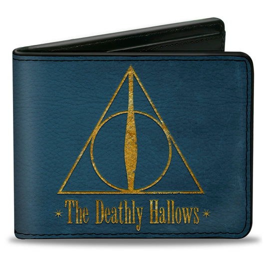 Bi-Fold Wallet - THE DEATHLY HALLOWS Symbol Blue Gold