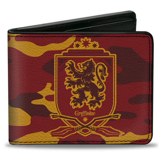 Bi-Fold Wallet - Harry Potter Gryffindor Crest Camo Gold Reds