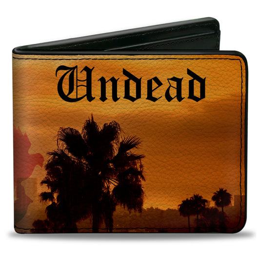 Bi-Fold Wallet - HOLLYWOOD UNDEAD Old English Skyline Oranges Black