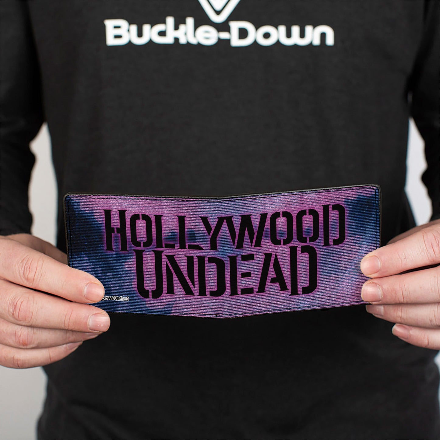 Bi-Fold Wallet - HOLLYWOOD UNDEAD Dove TV Fuzz CLOSE-UP Blues Pinks Black