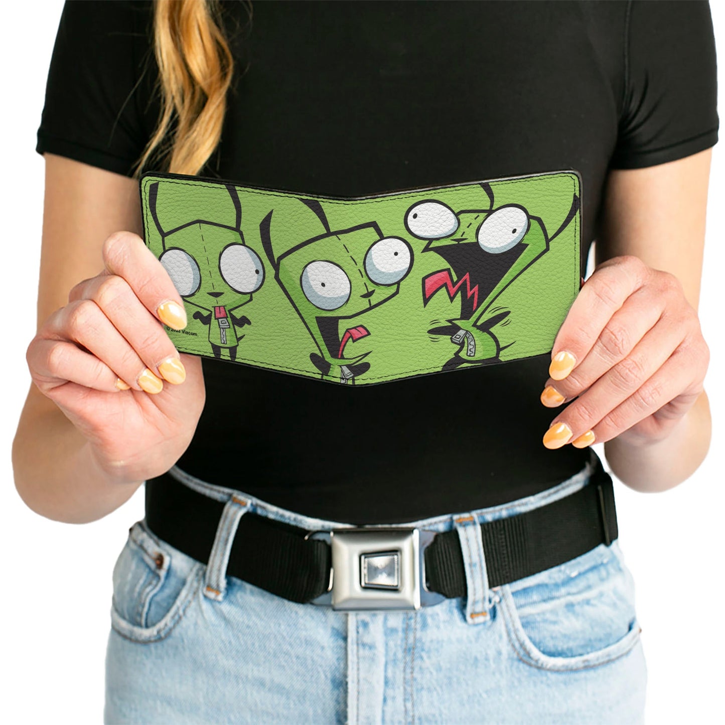 Bi-Fold Wallet - Invader Zim GIR Poses Green