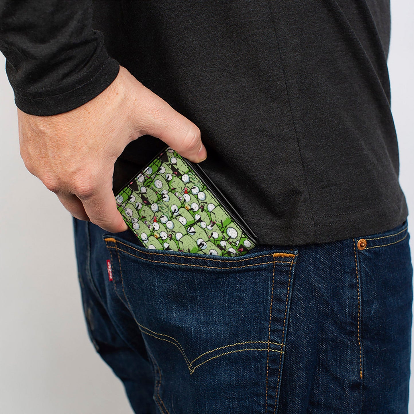 Bi-Fold Wallet - Invader Zim GIR Poses Stacked Greens