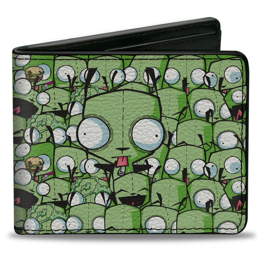Bi-Fold Wallet - Invader Zim GIR Poses Stacked Greens