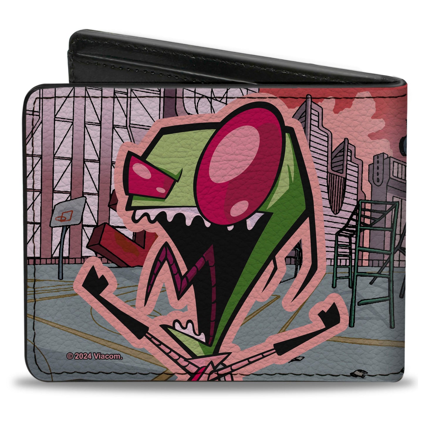 Bi-Fold Wallet - Invader Zim and GIR Dog Rooftop Scene