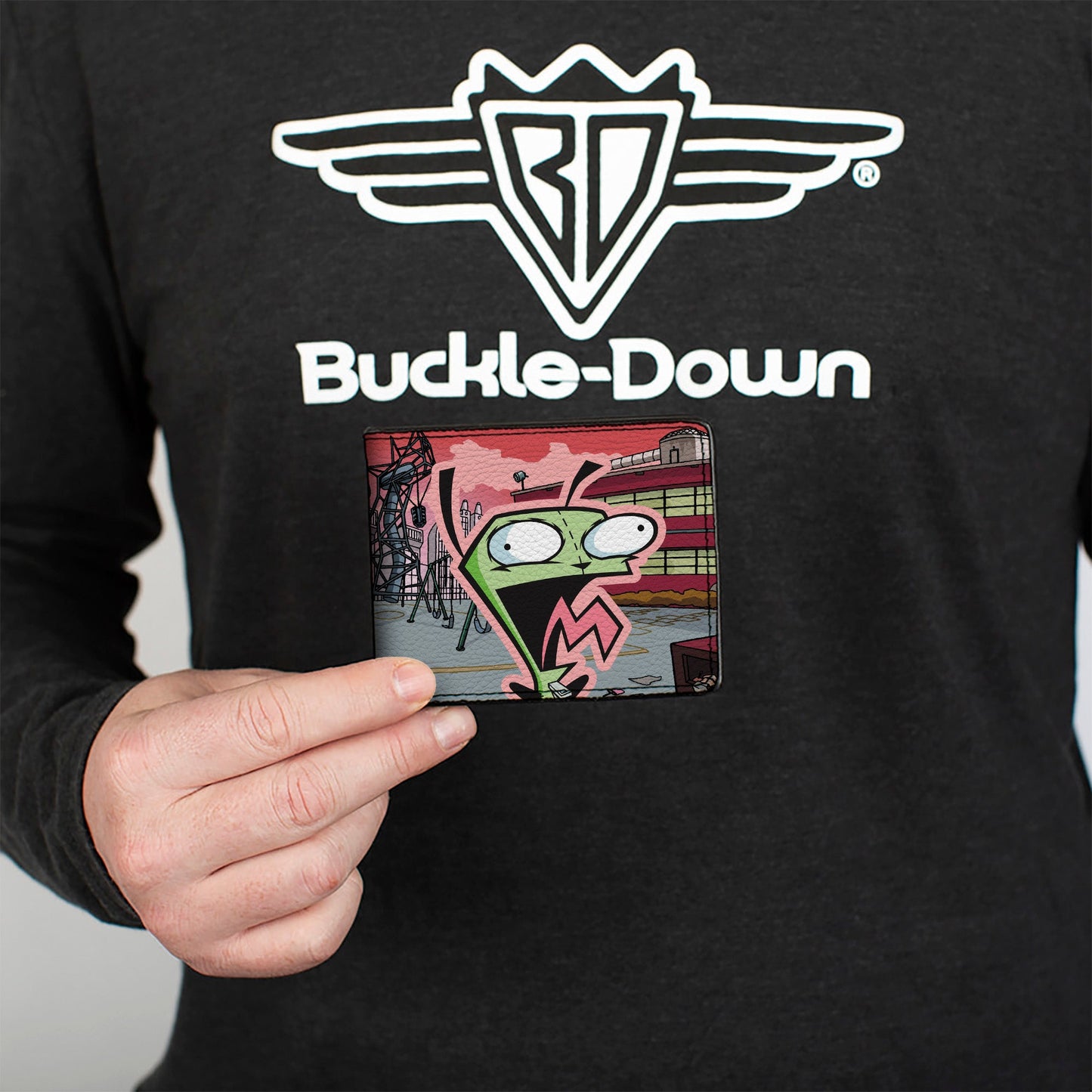 Bi-Fold Wallet - Invader Zim and GIR Dog Rooftop Scene