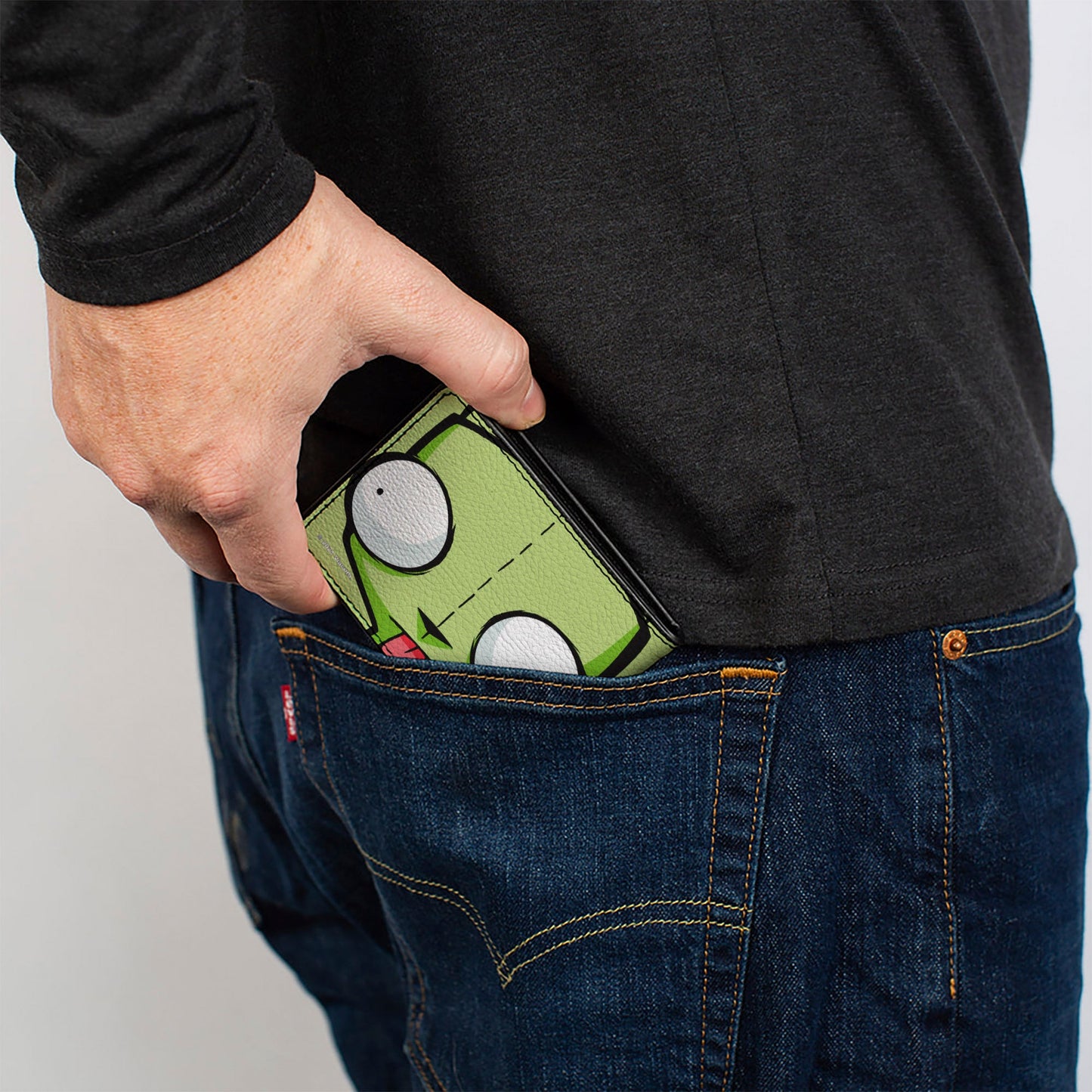 Bi-Fold Wallet - Invader Zim GIR Face Close-Up Greens