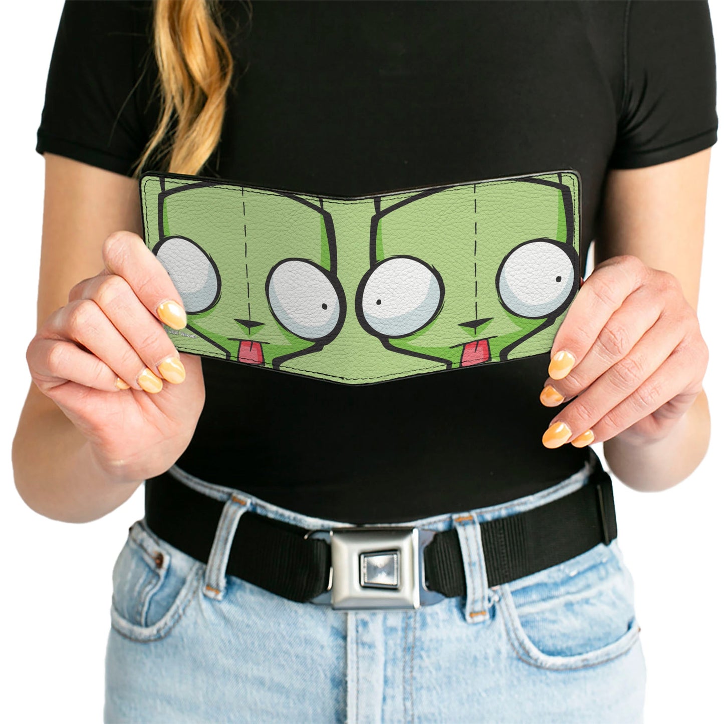 Bi-Fold Wallet - Invader Zim GIR Face Close-Up Greens