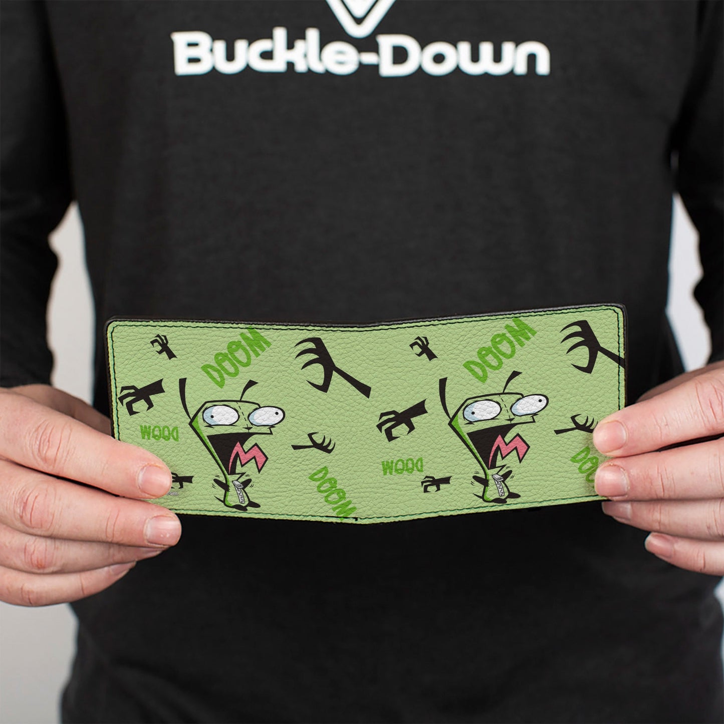 Bi-Fold Wallet - Invader Zim GIR Screaming DOOM Pose Greens