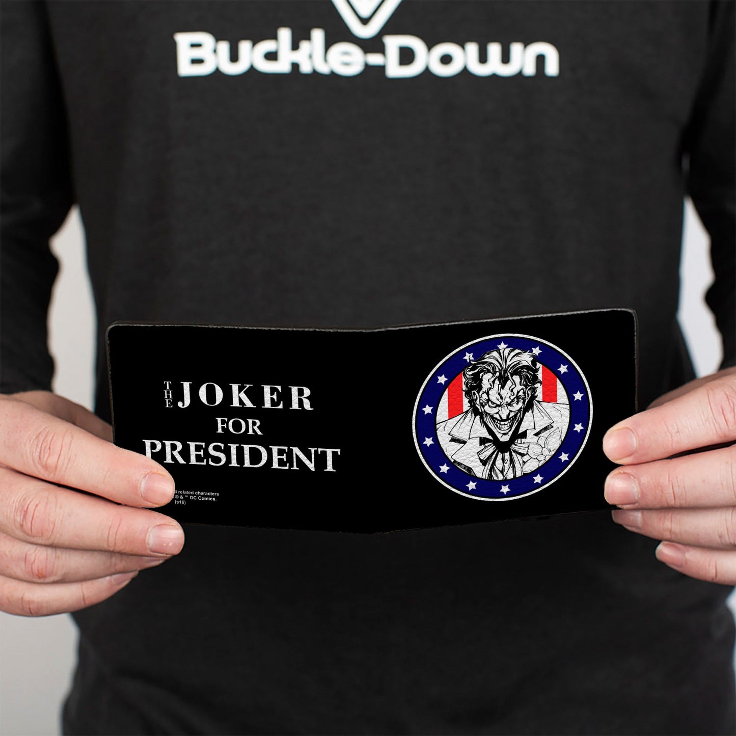 Bi-Fold Wallet - Joker Presidential Seal + THE JOKER FOR PRESIDENT Seal Black White Blue Red