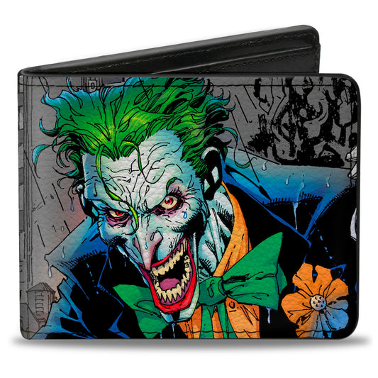 Bi-Fold Wallet - Joker Smiling Gun BANG Alley Pose CLOSE-UP