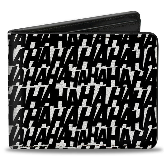 Bi-Fold Wallet - Joker HA HA HA Text White Black