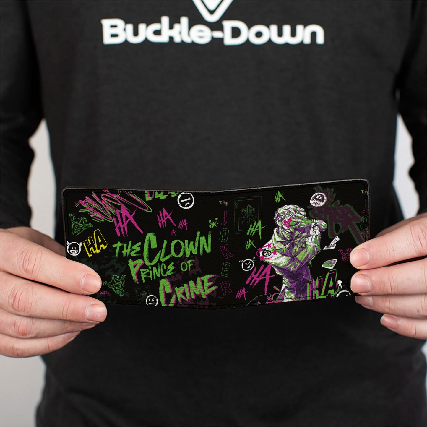 Bi-Fold  Wallet - Joker THE CLOWN PRINCE OF CRIME Collage Black/Multi Neon