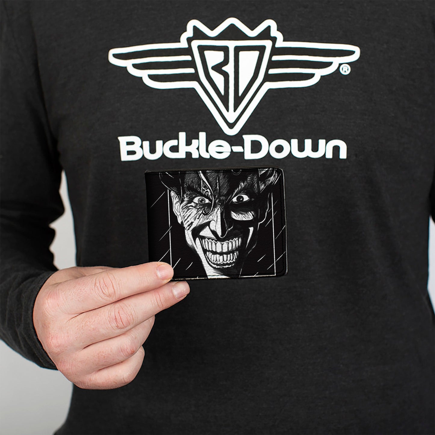 Bi-Fold  Wallet - THE JOKER Smiling Face Sketch Black/White