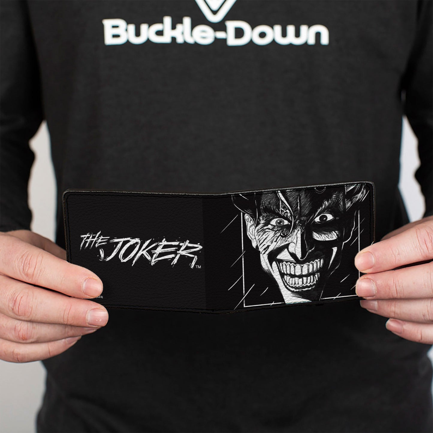 Bi-Fold  Wallet - THE JOKER Smiling Face Sketch Black/White