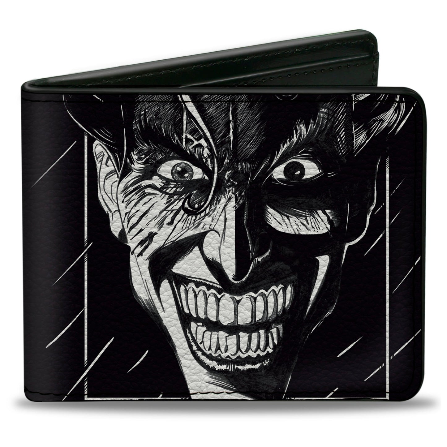 Bi-Fold  Wallet - THE JOKER Smiling Face Sketch Black/White
