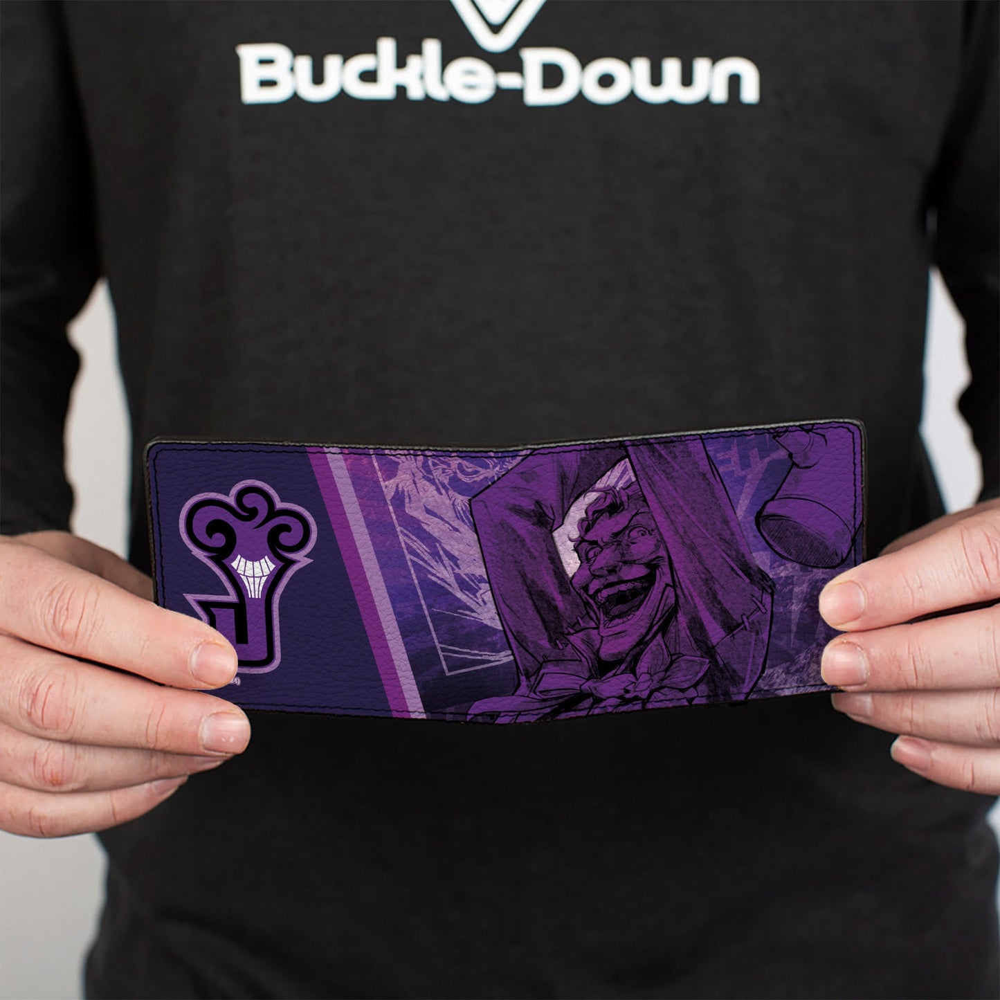 Bi-Fold  Wallet - The Joker Hammer Pose and Logo Purples