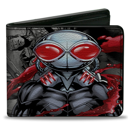 Bi-Fold Wallet - Black Manta Pose Aquaman Issue 23 1 Cover Scene Grays Reds