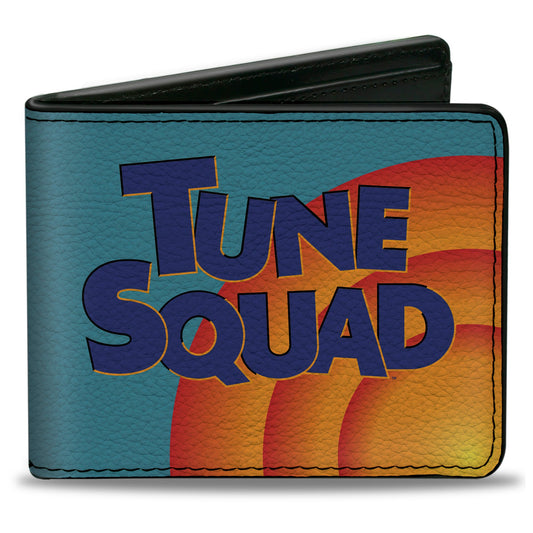 Bi-Fold Wallet - Space Jam 2 TUNE SQUAD Logo Turquoise Oranges Blue