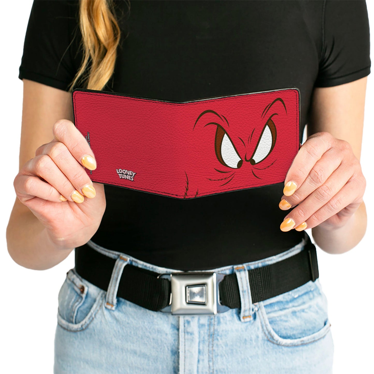 Bi-Fold Wallet - Bi-Fold Wallet - Gossamer Eyes CLOSE-UP Red Black White