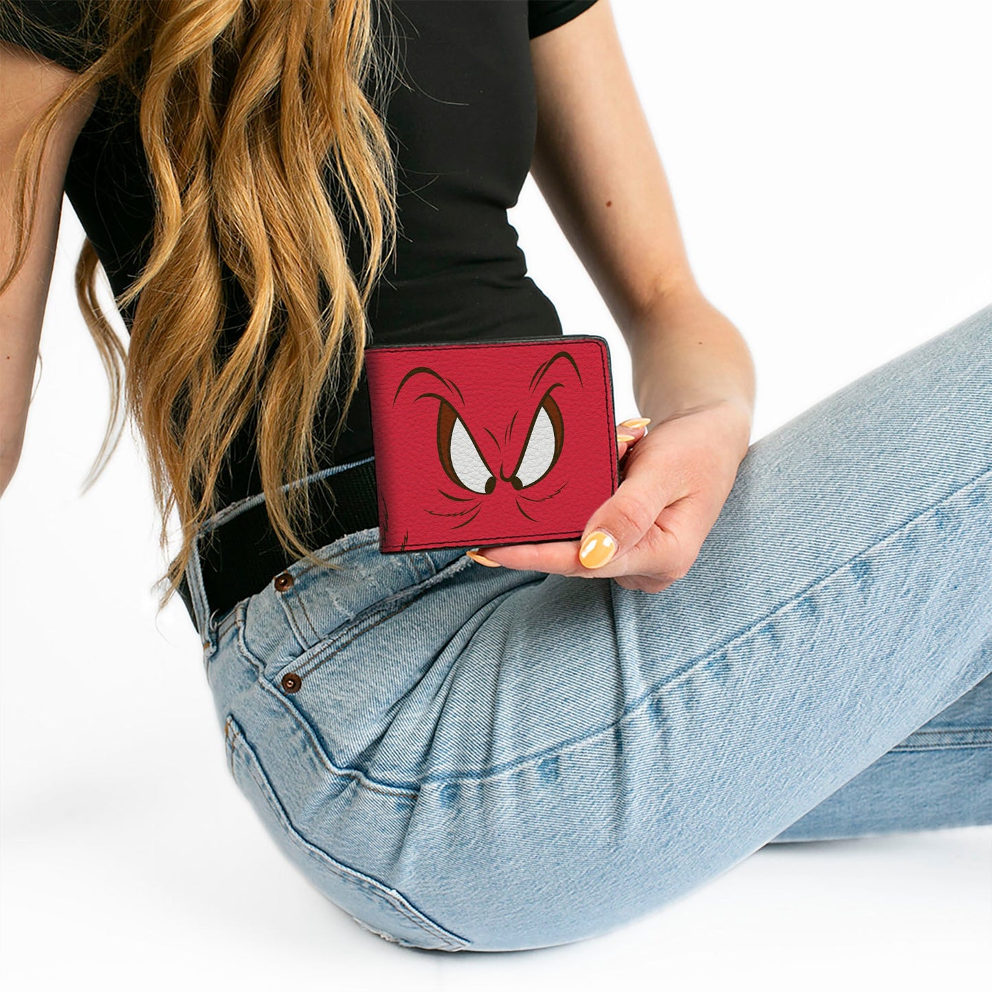 Bi-Fold Wallet - Bi-Fold Wallet - Gossamer Eyes CLOSE-UP Red Black White