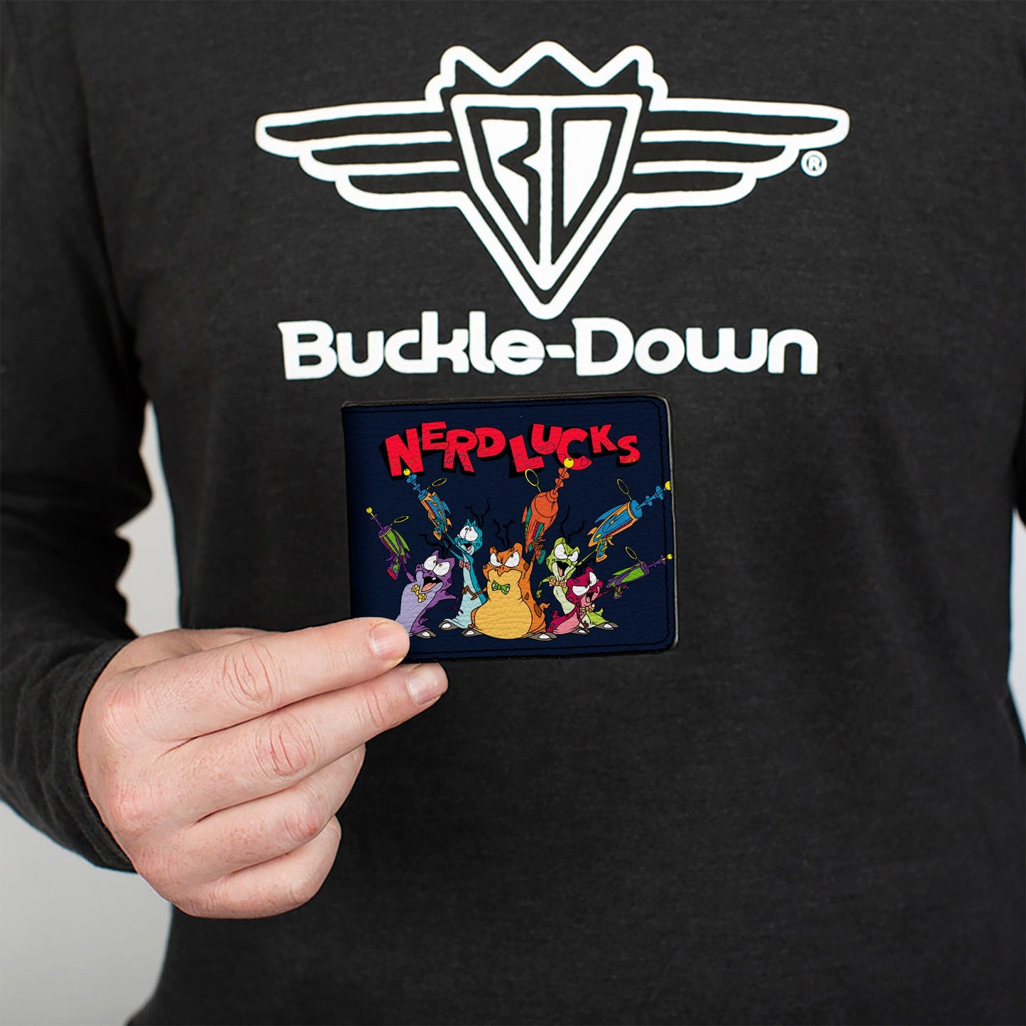 Bi-Fold Wallet - NERDLUCKS Shooting Group Poses Navy Red