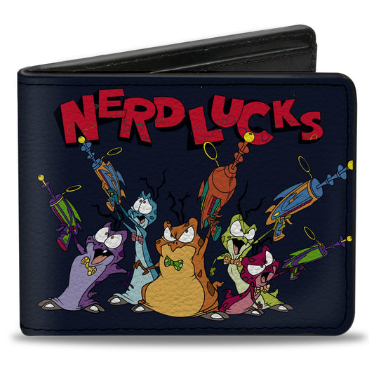 Bi-Fold Wallet - NERDLUCKS Shooting Group Poses Navy Red