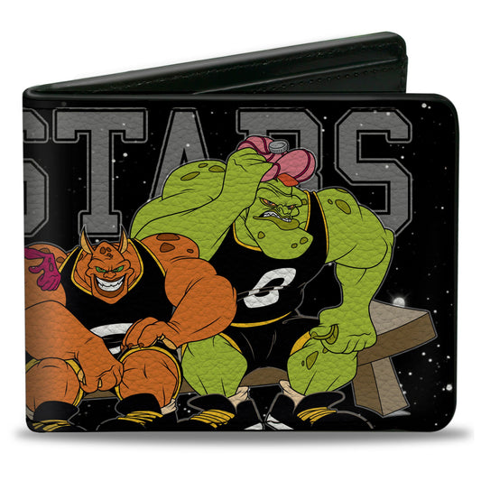 Bi-Fold Wallet - Space Jam MONSTARS 5-Player Bench Pose Galaxy Black White Gray