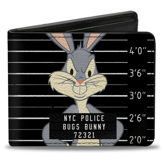 Bi-Fold Wallet - BUGS BUNNY NYC POLICE Mug Shot Black White
