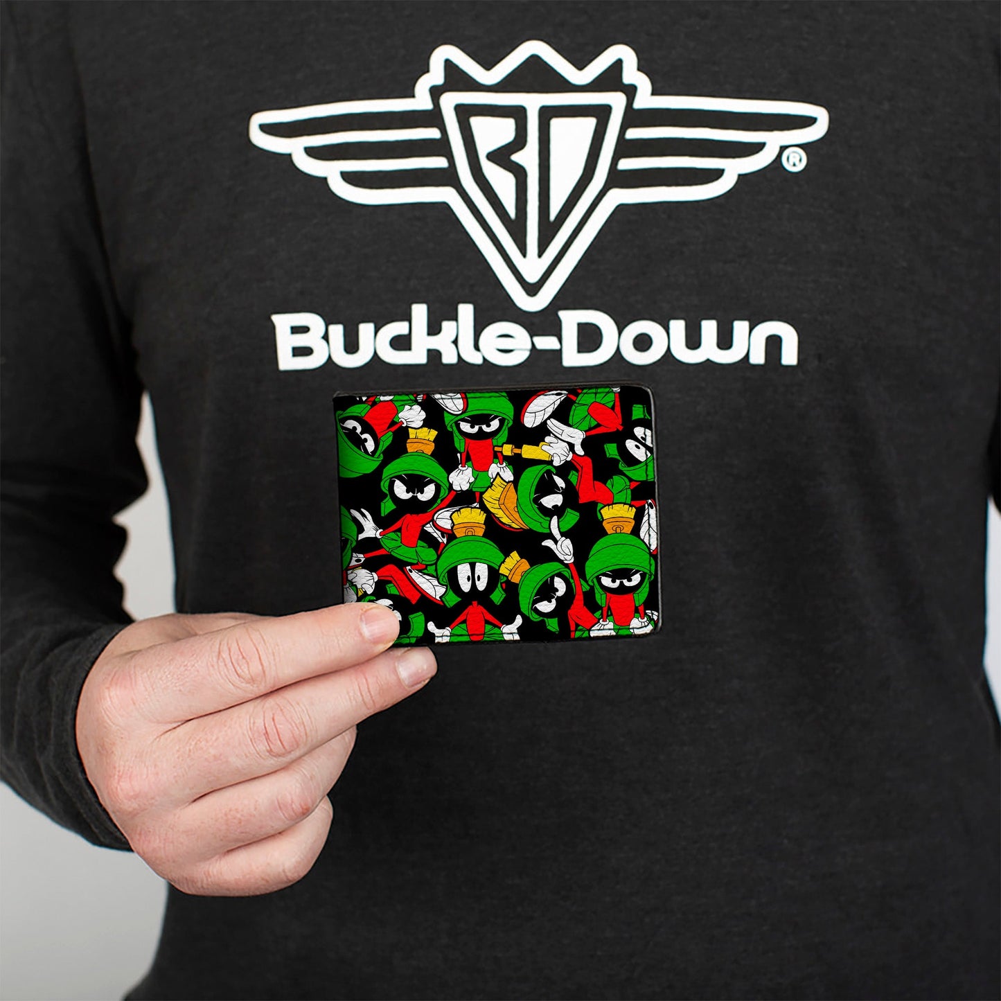 Bi-Fold Wallet - Marvin the Martian Poses Scattered Black