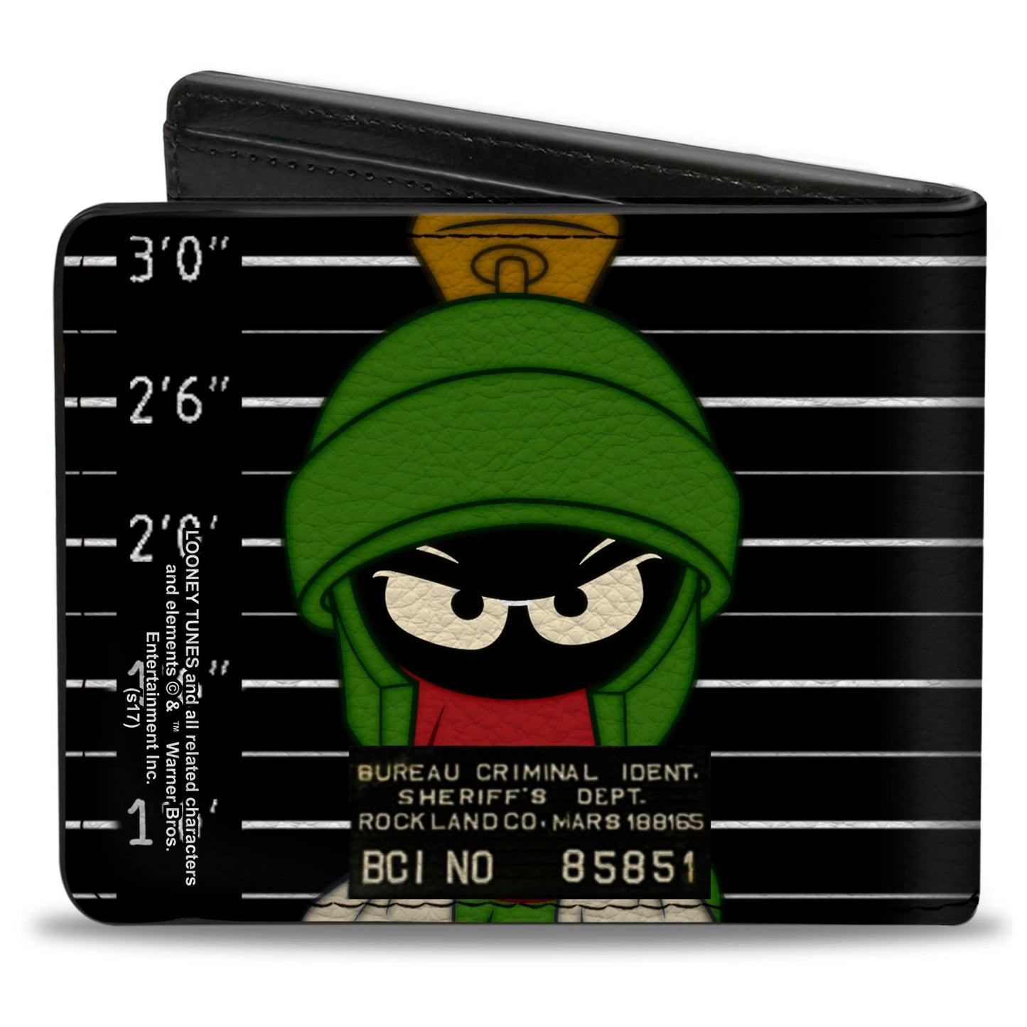 Bi-Fold Wallet - Marvin the Martian ROCKLAND CO Mug Shot Black White