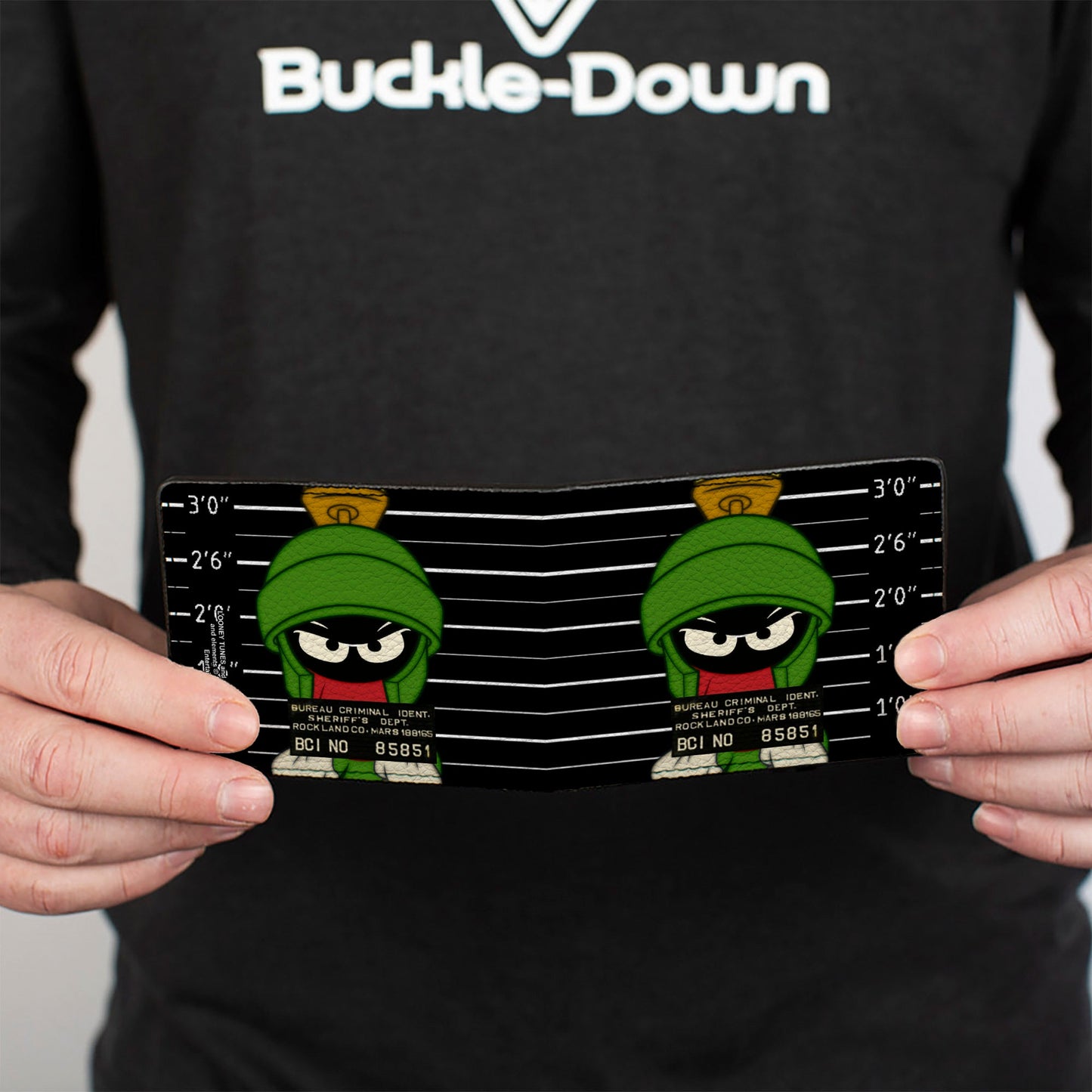 Bi-Fold Wallet - Marvin the Martian ROCKLAND CO Mug Shot Black White
