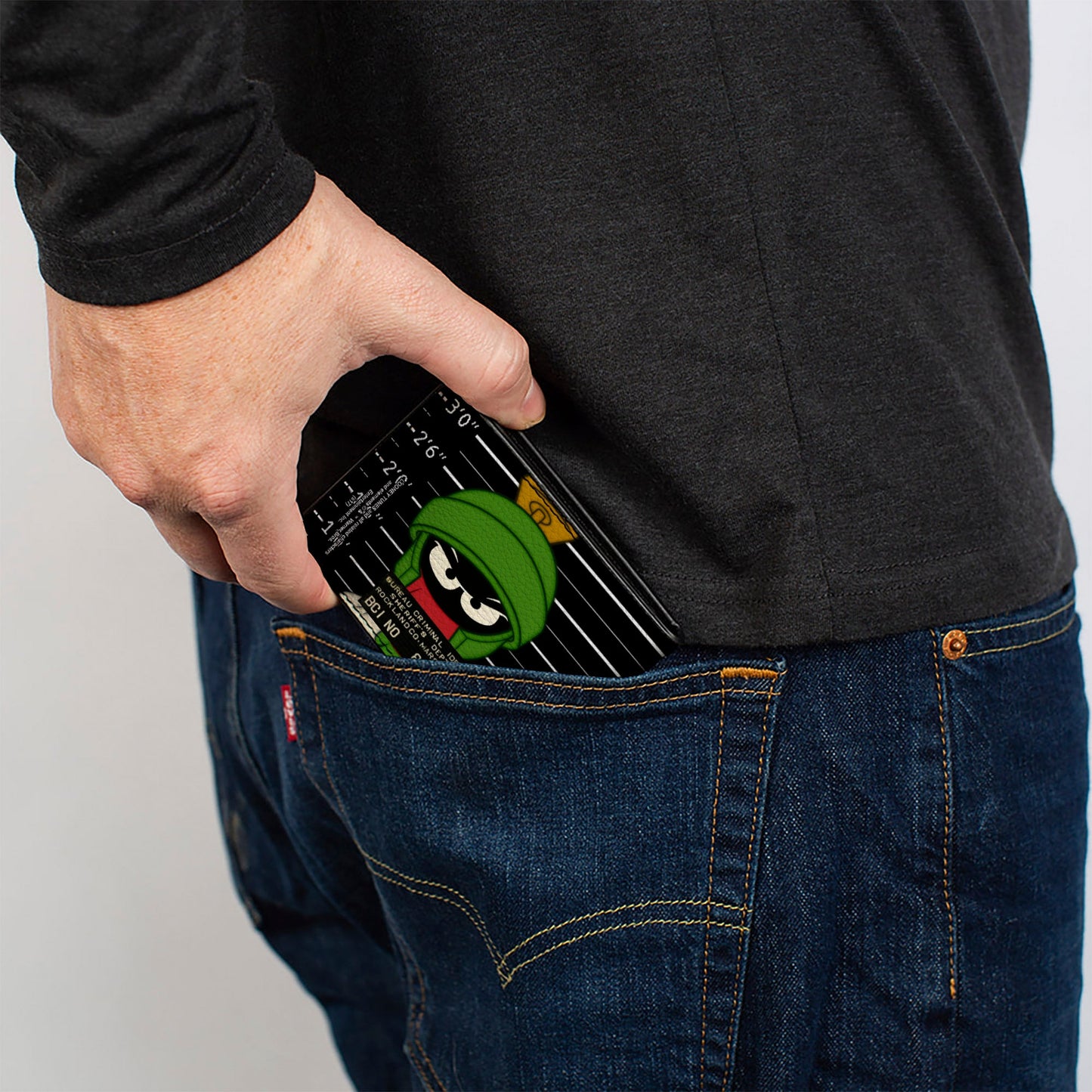 Bi-Fold Wallet - Marvin the Martian ROCKLAND CO Mug Shot Black White