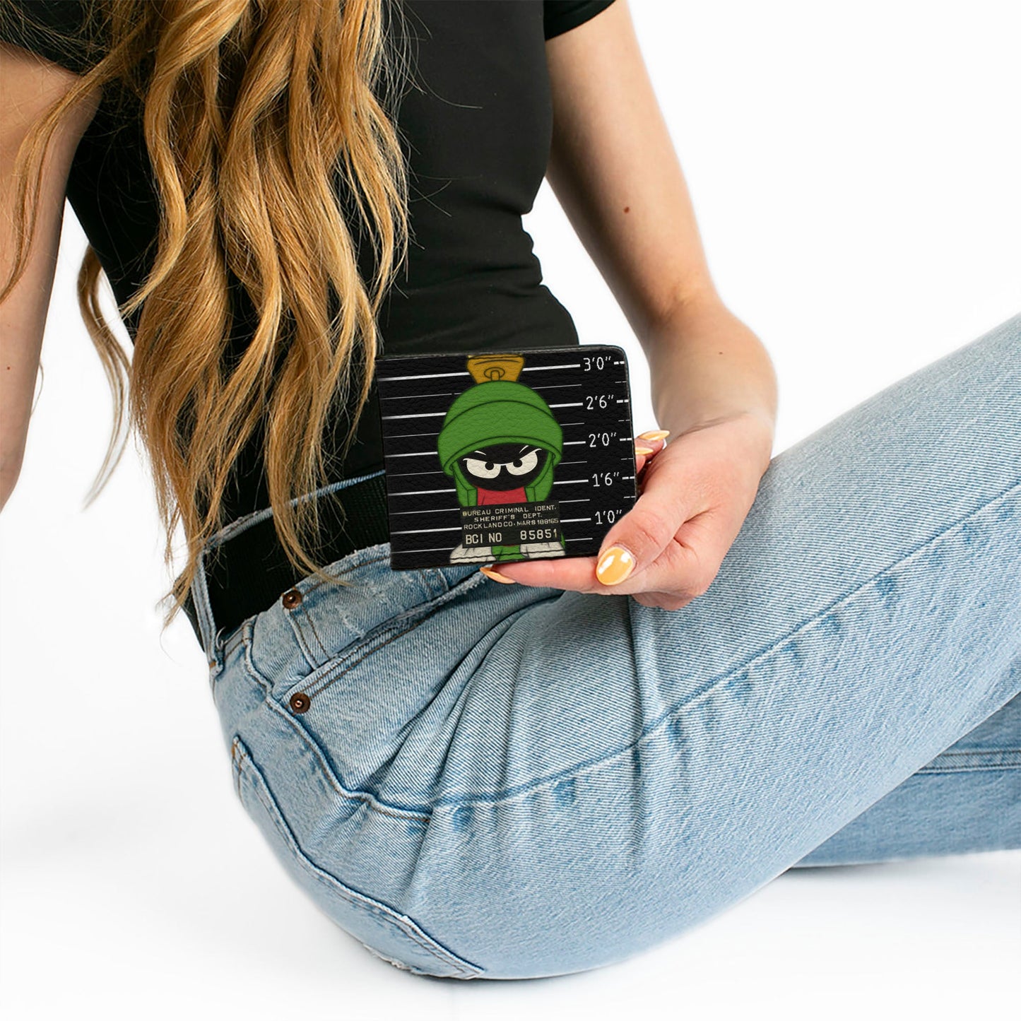 Bi-Fold Wallet - Marvin the Martian ROCKLAND CO Mug Shot Black White