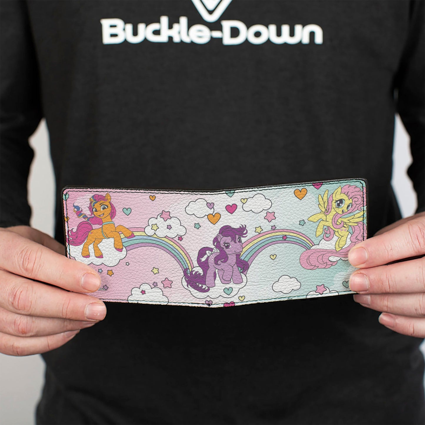 Bi-Fold Wallet - My Little Pony Three Pony Rainbow Cloud Scene Multi Color