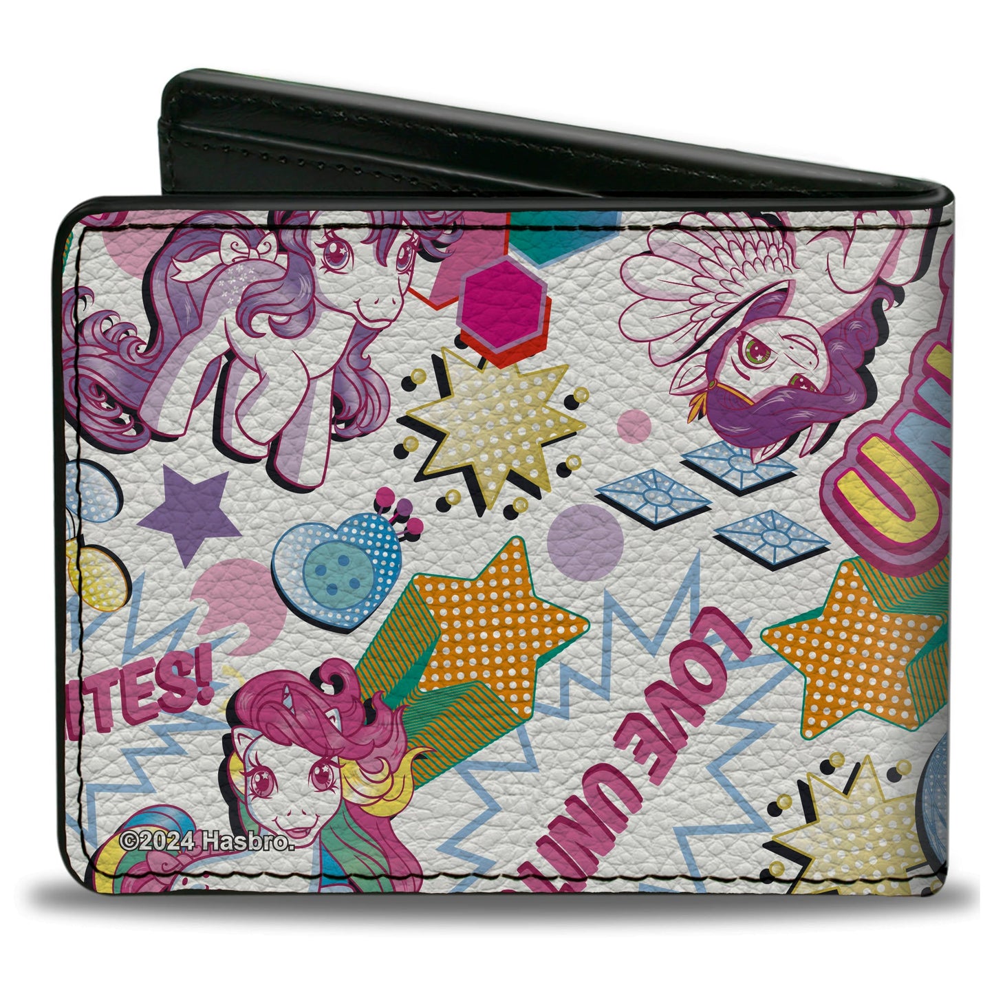 Bi-Fold Wallet - My Little Pony LOVE EVERYPONY Ponies and Icons Collage White/Multi Color
