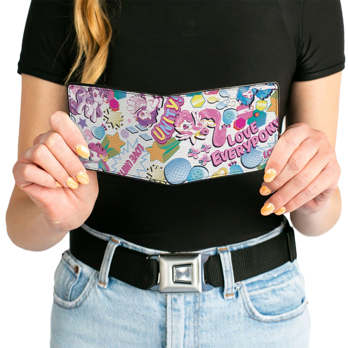 Bi-Fold Wallet - My Little Pony LOVE EVERYPONY Ponies and Icons Collage White/Multi Color